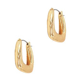 Hammered Oblong Hoop Earrings – Gold